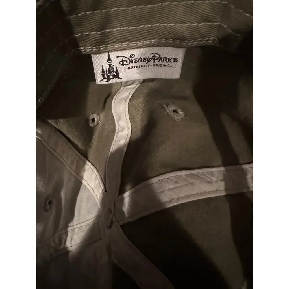 Vintage Disney Park Distressed Mickey Mouse Olive Green Baseball cap hat